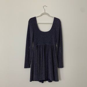 Free People Dresses - Free People Navy Shimmer Chevron Mini Dress Free People Dresses - Free People Navy Shimmer Chevron Mini Dress